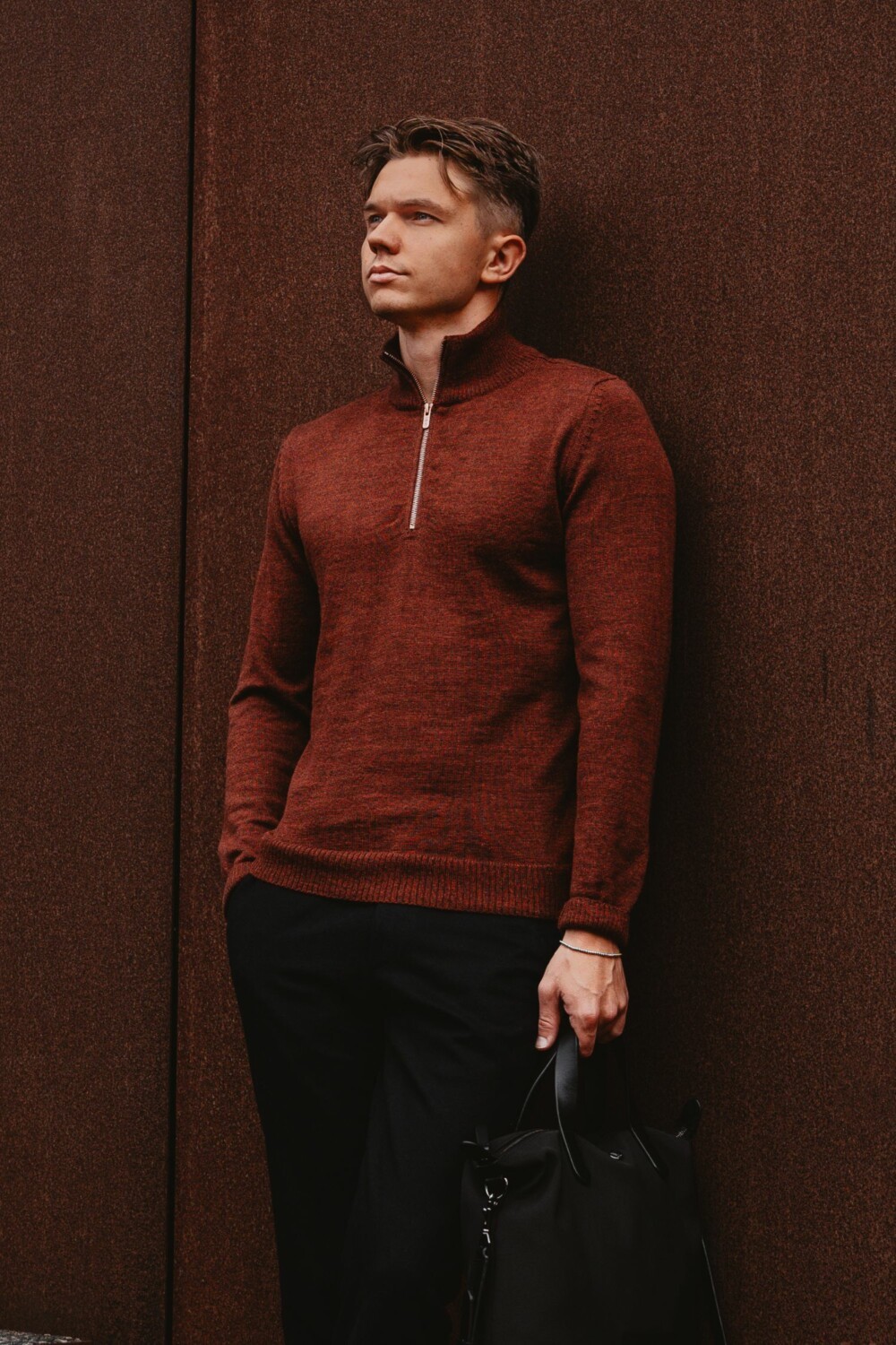Half Zip-neulepusero, Mahonki, L, 1 LK, #6002