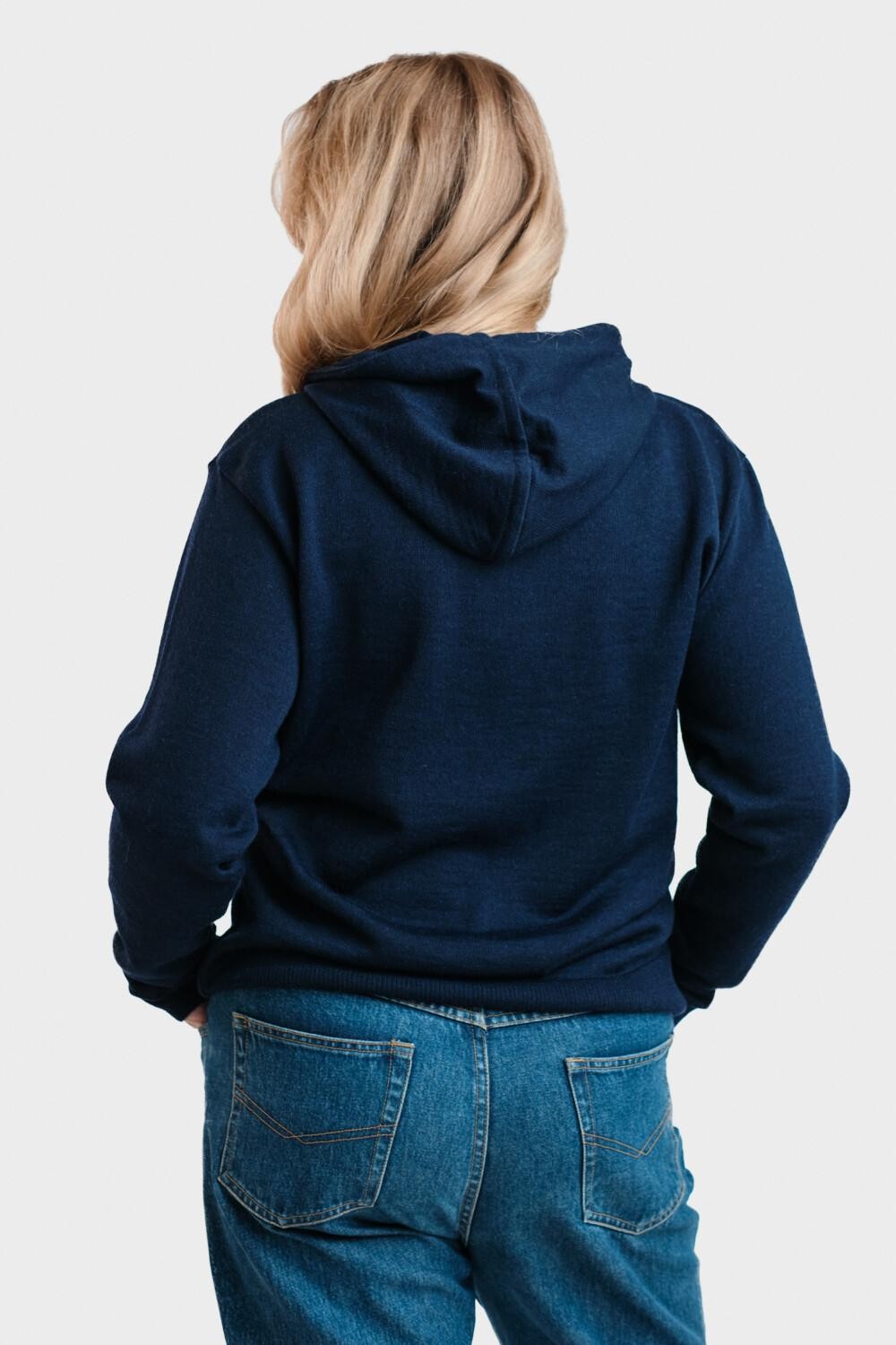 Hoodie-neulehuppari, navy - Image 2