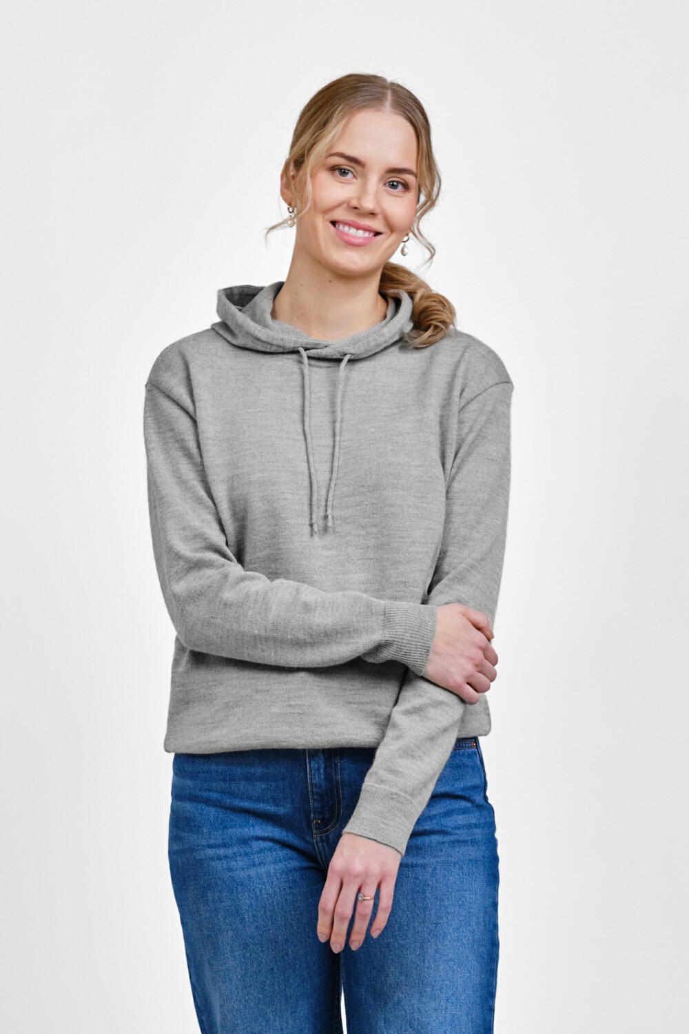 Hoodie-neulehuppari, collegenharmaa - Image 2