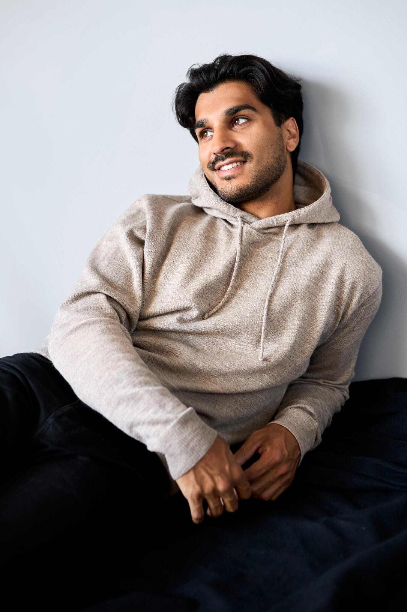 Hoodie-neulehuppari, Greige, M, 1 LK, #6969