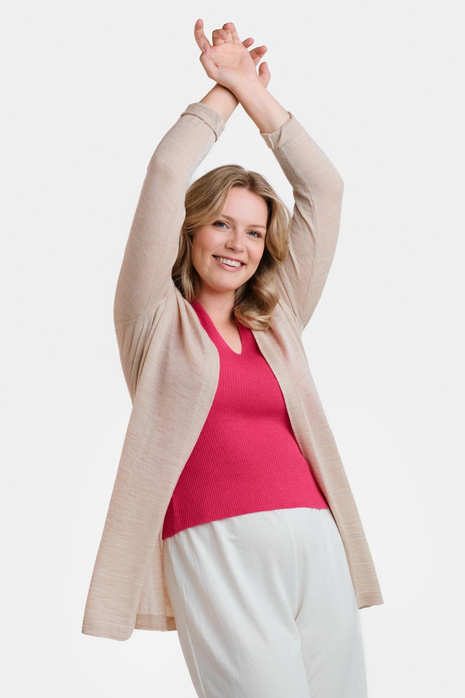 Breeze- ohut neuletakki, beige - Image 3