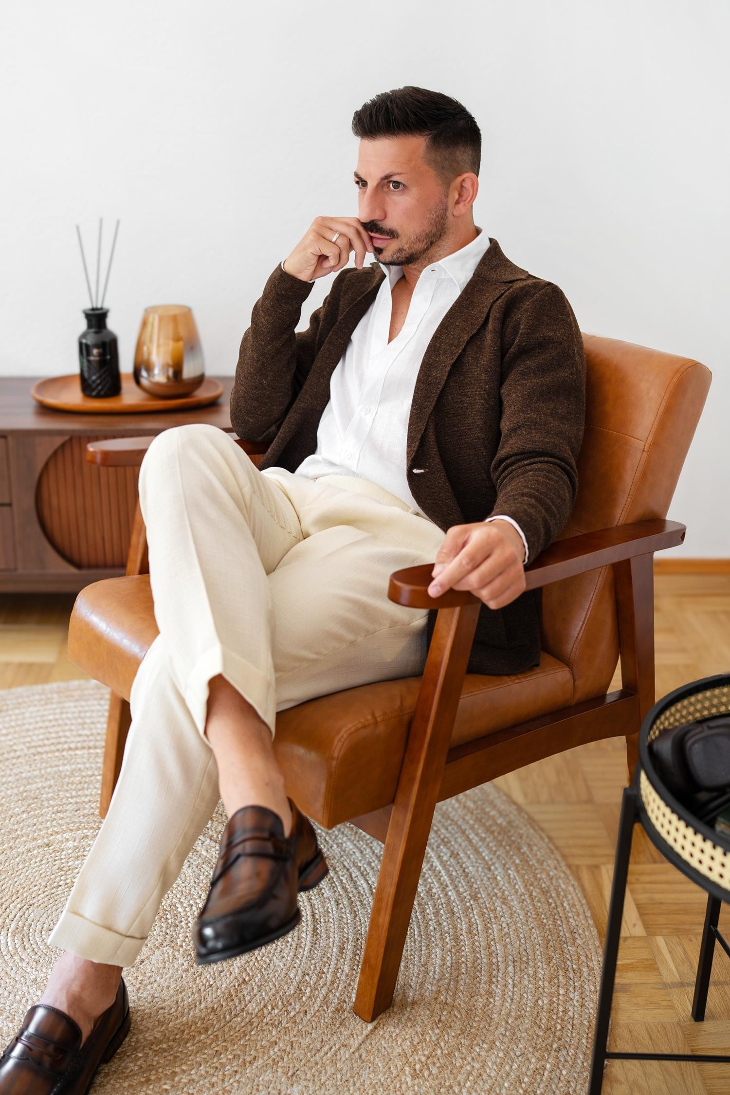 Blaze-neuletakki, tummanruskea