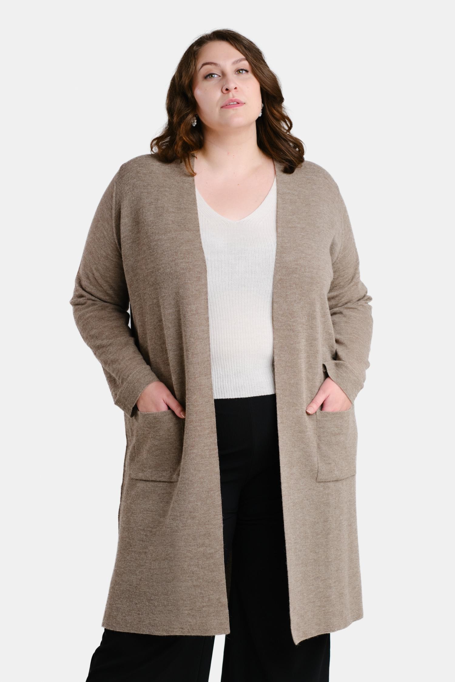 Joy-neuletakki, tumma greige