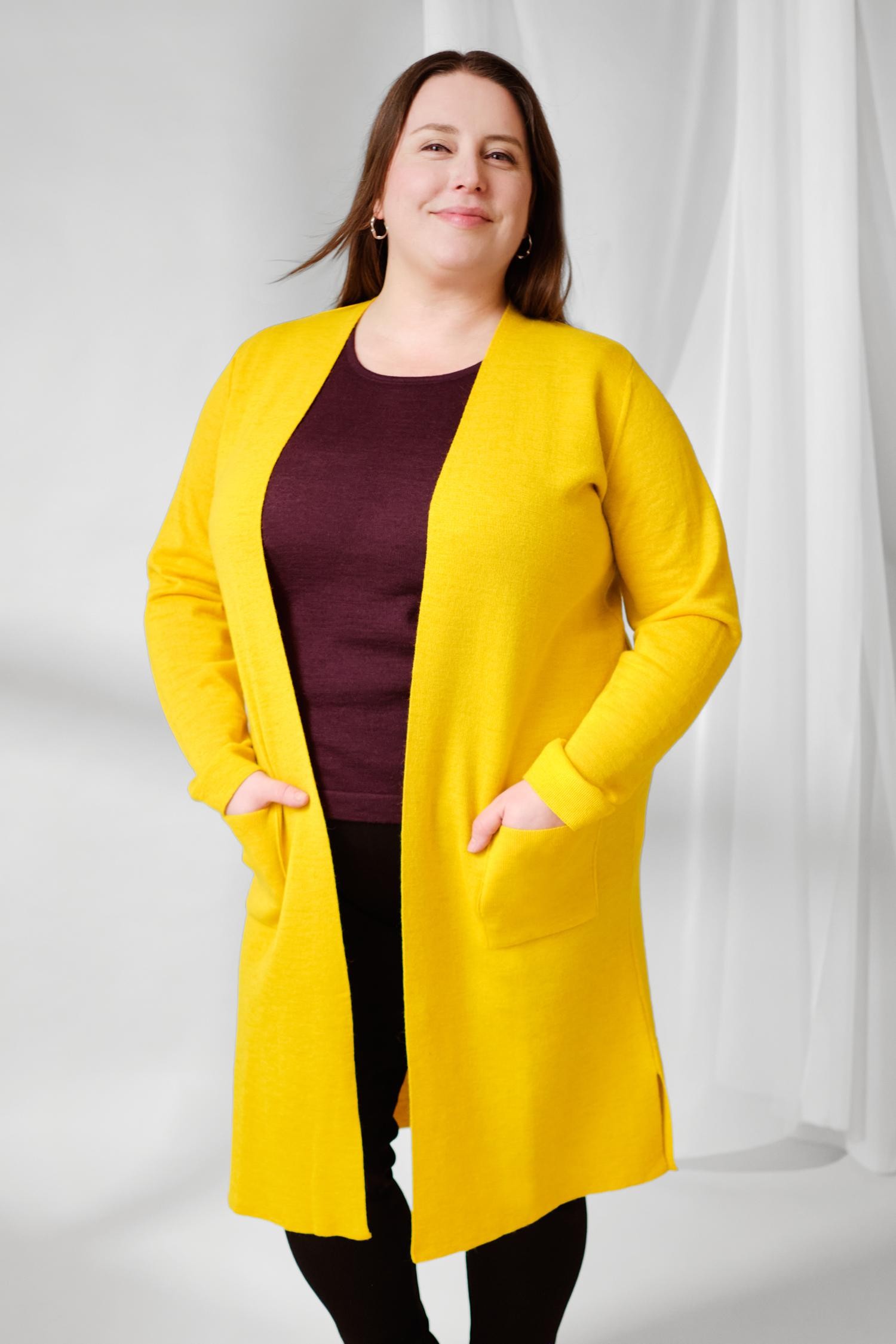 Joy-neuletakki, keltainen