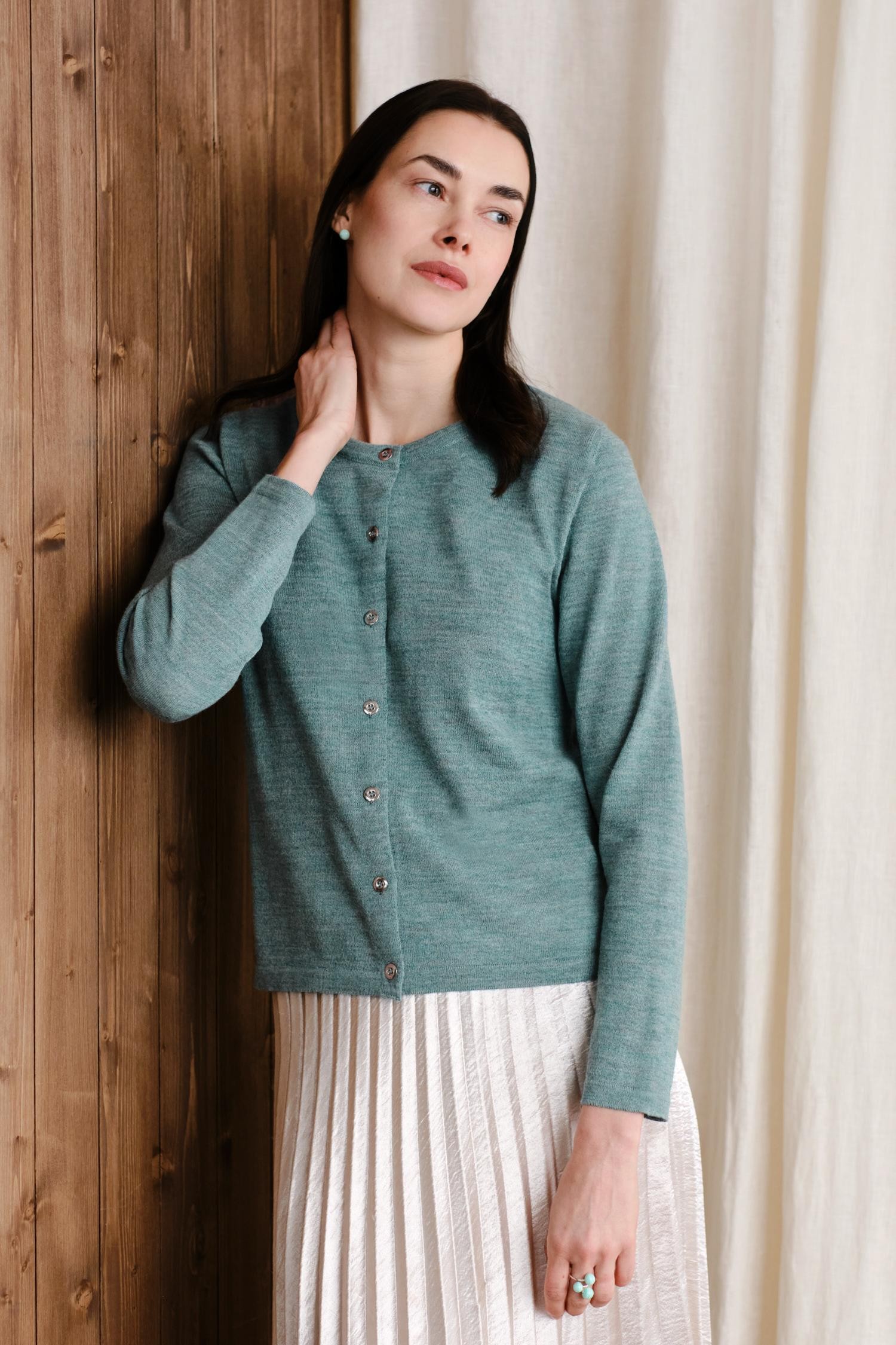 Serene-neuletakki 2.0, vaalea turkoosi