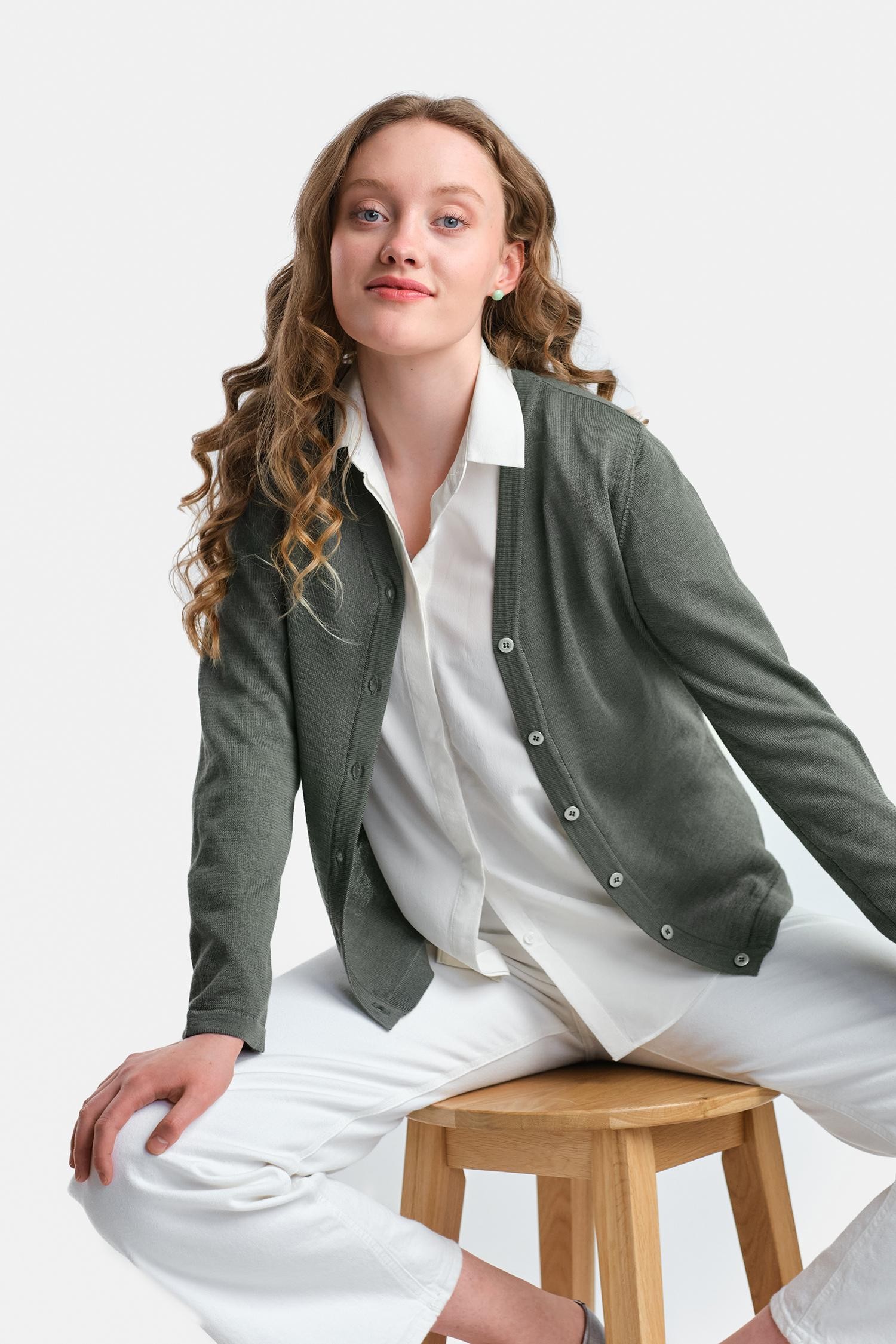 Silent-neuletakki, khaki - Image 3