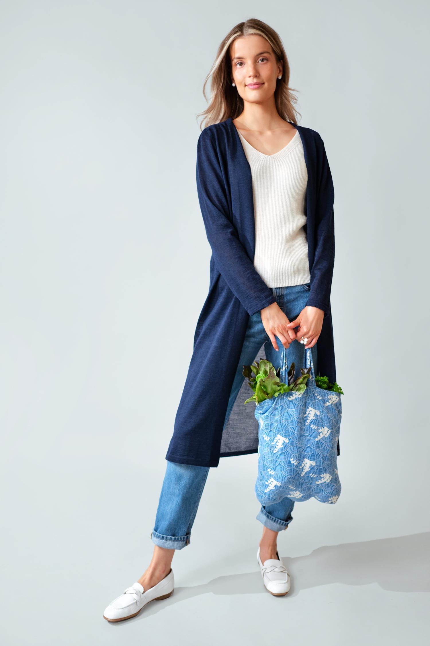 Swan- ohut neuletakki, yönsininen - Image 3