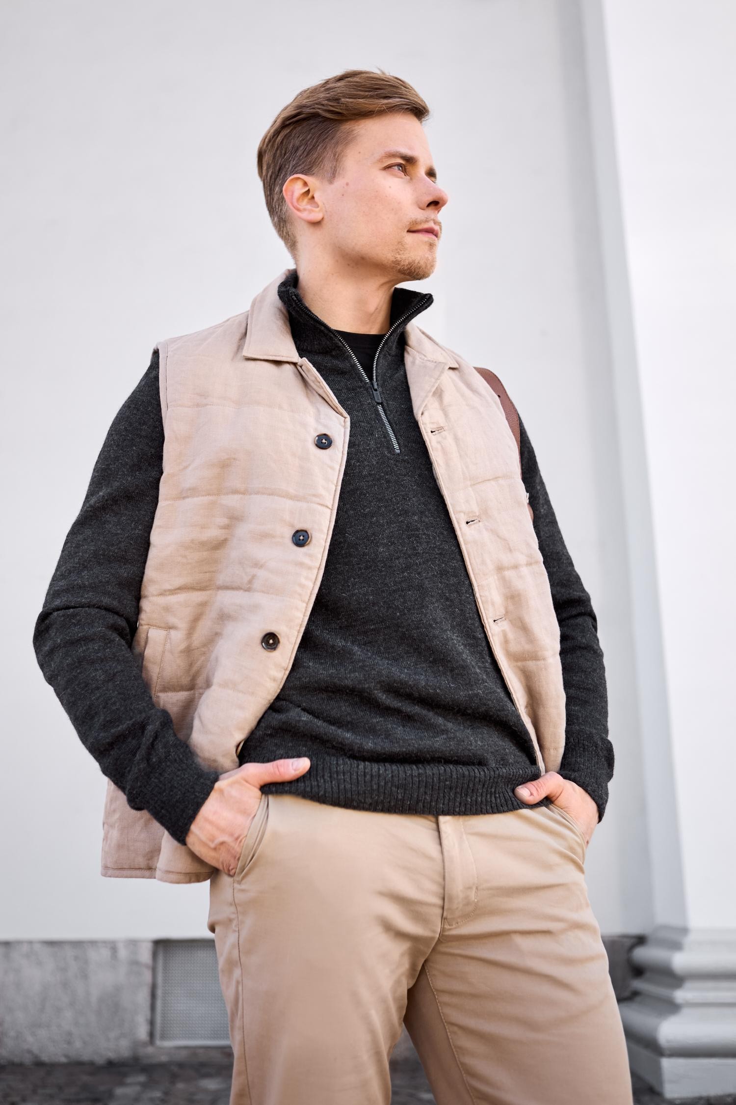 Half Zip -neulepusero, hiilenharmaa - Image 4