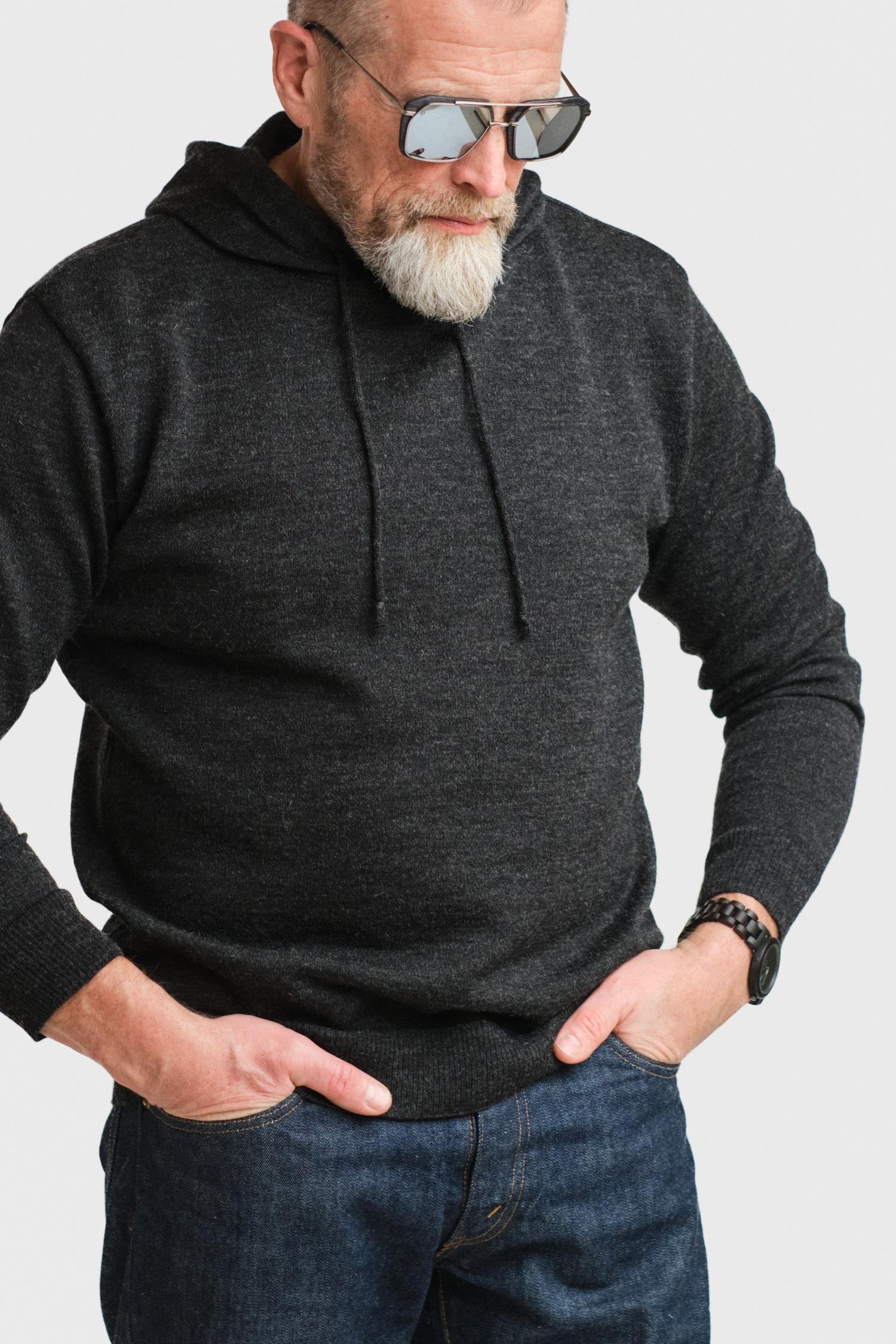 Hoodie-alpakkahuppari, hiilenharmaa (vanha malli) - Image 2