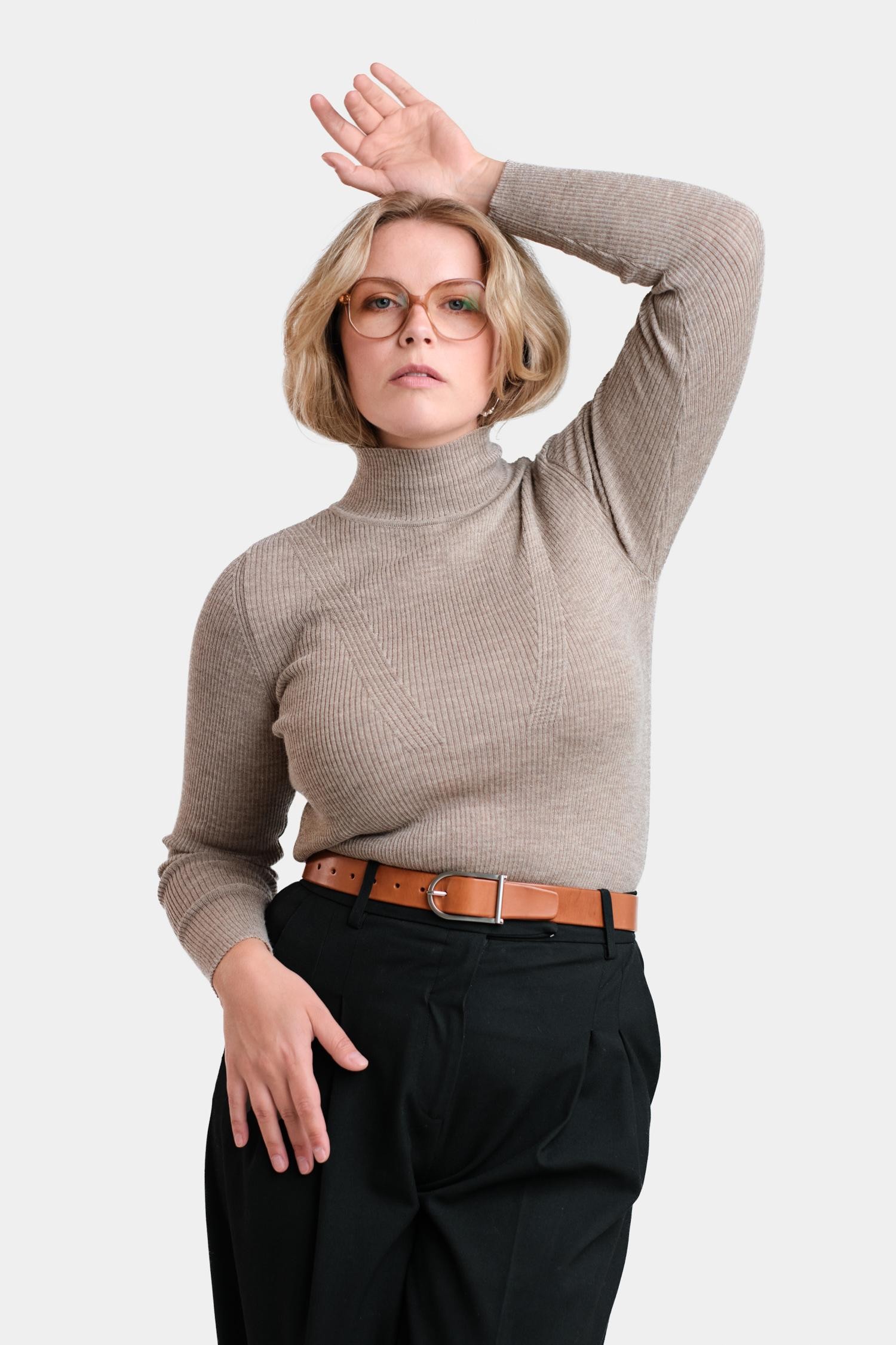 Stripe-pooloneule, greige - Image 3