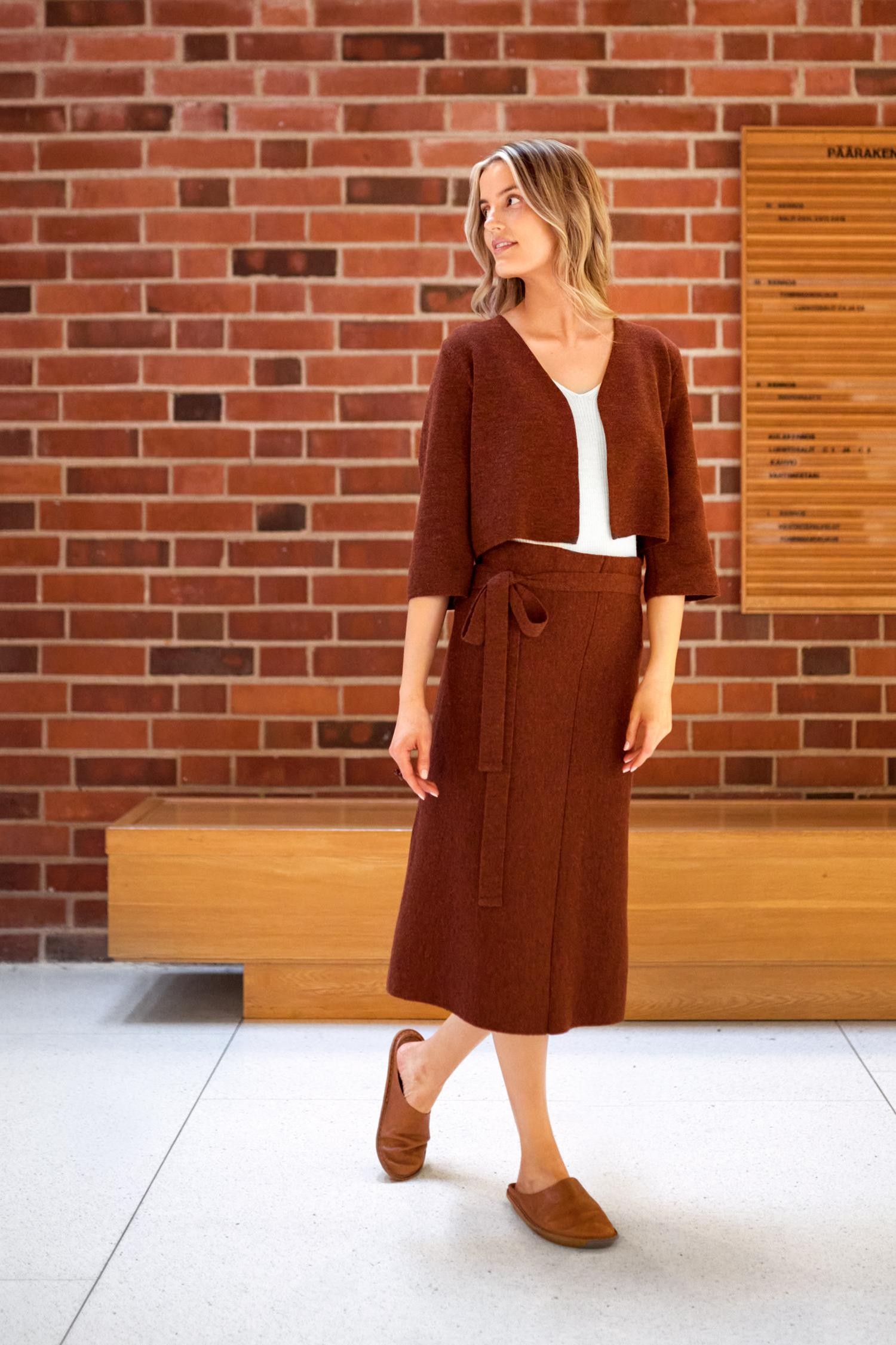 Haiku-neuletakki, mahonki - Image 5