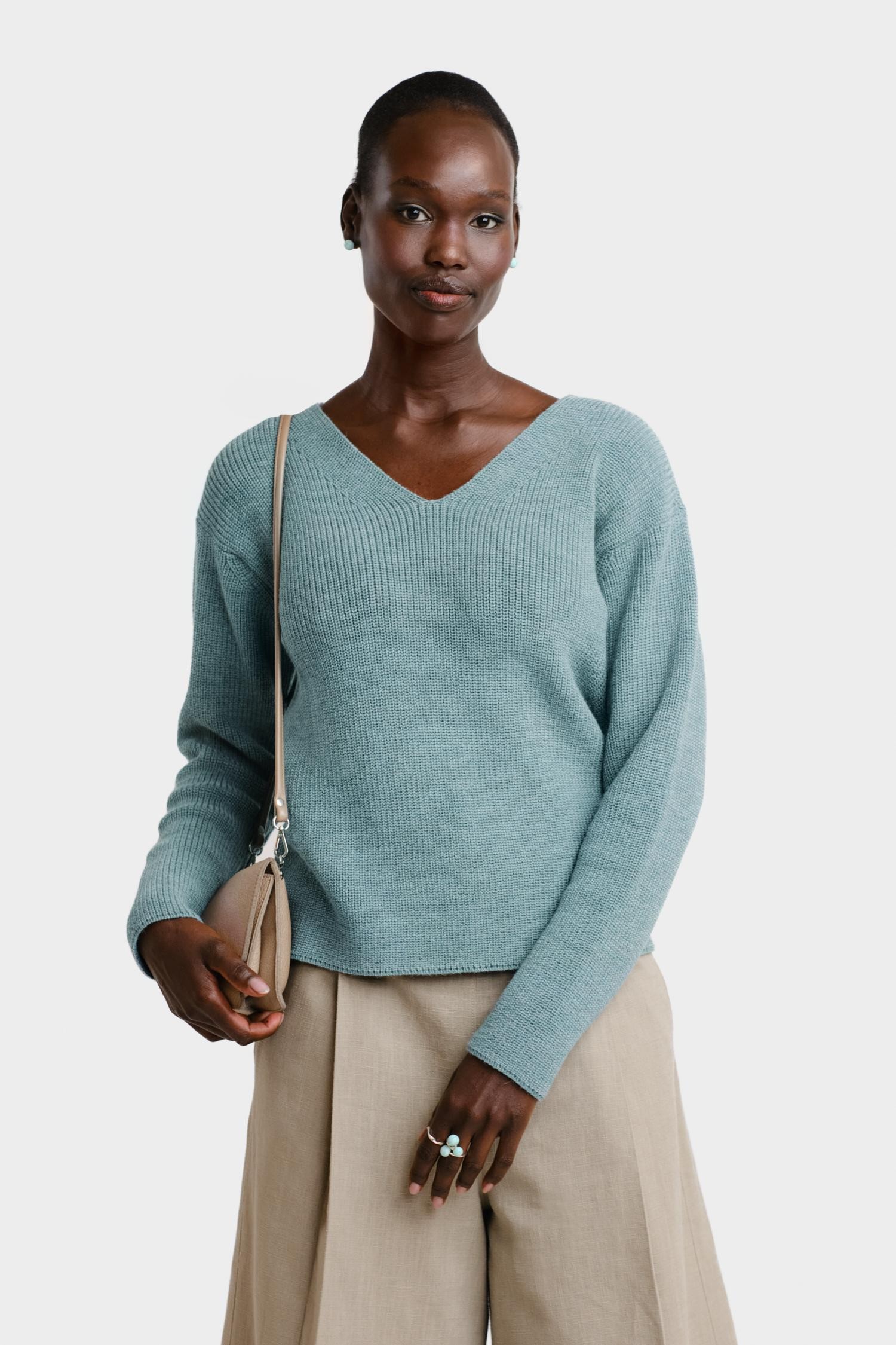 Chunky-neule, vaalea turkoosi