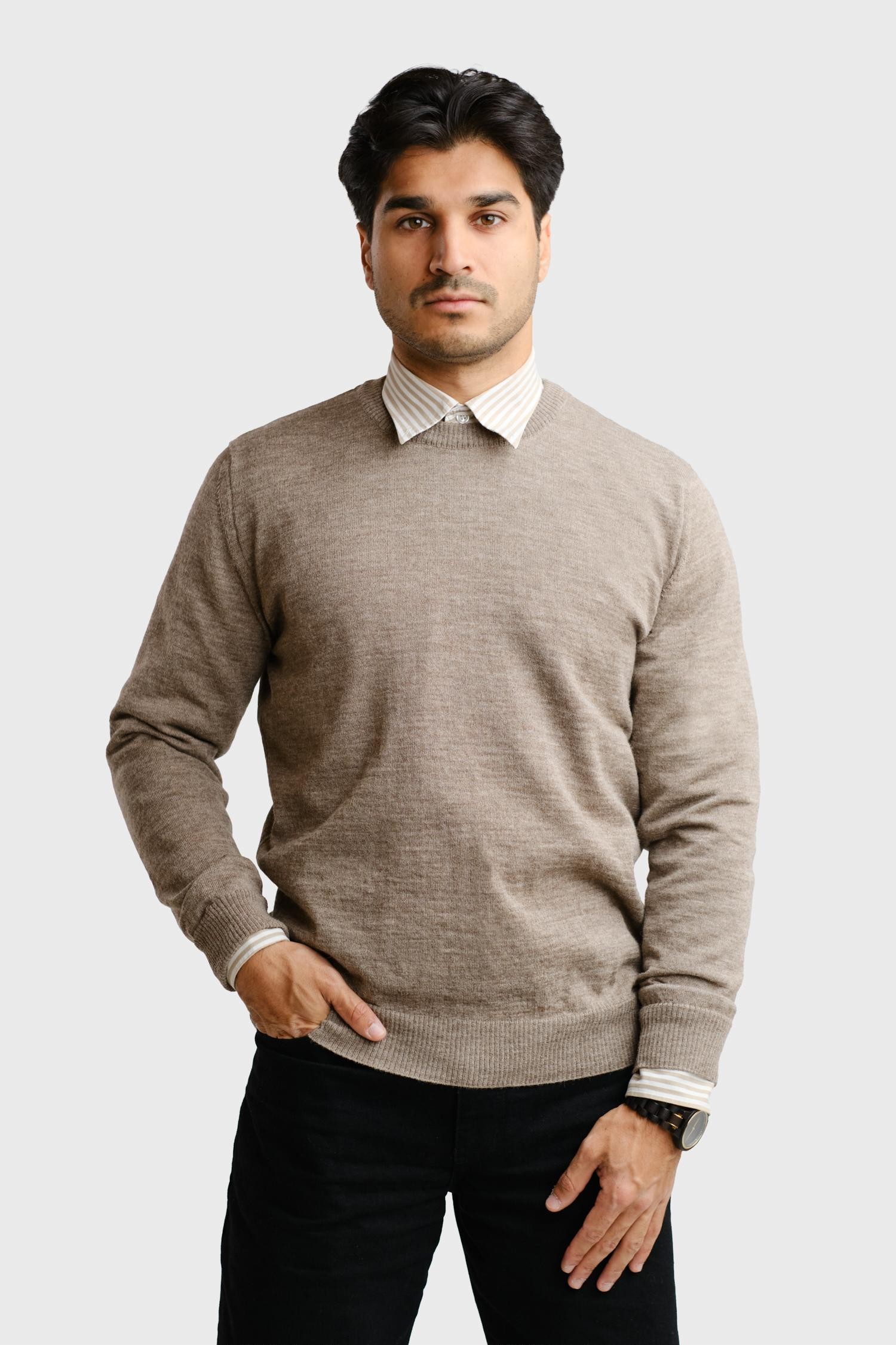 Element-neule, tumma greige