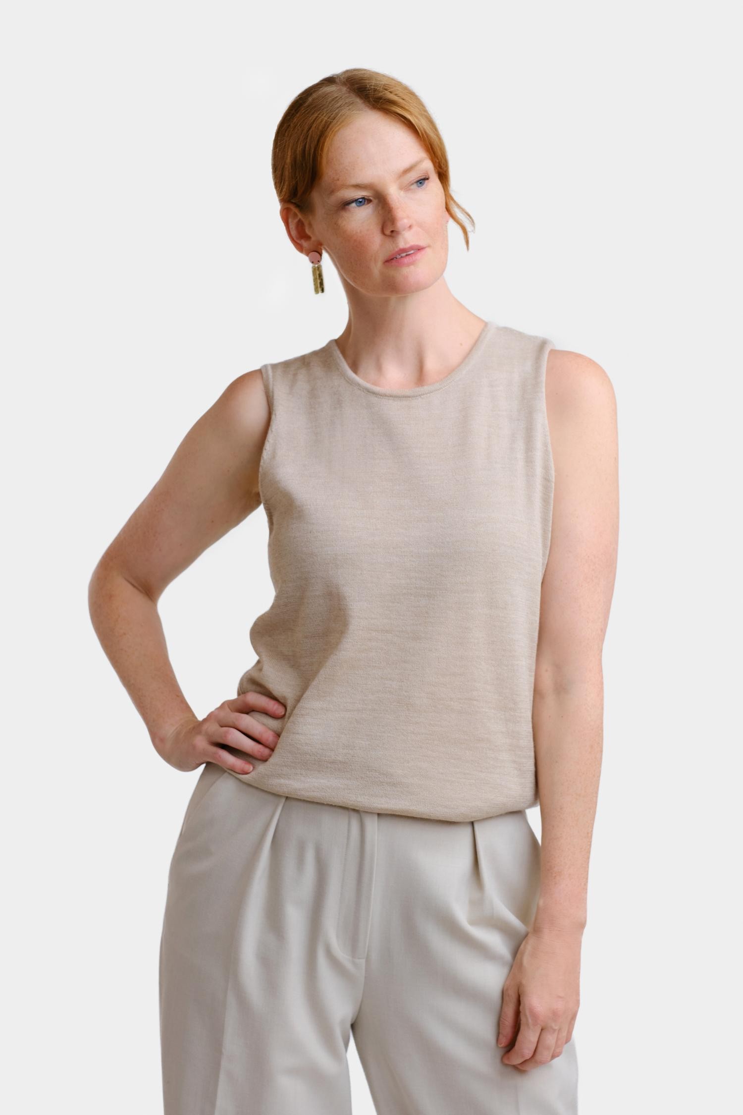 Sense-neuletoppi, beige - Image 2