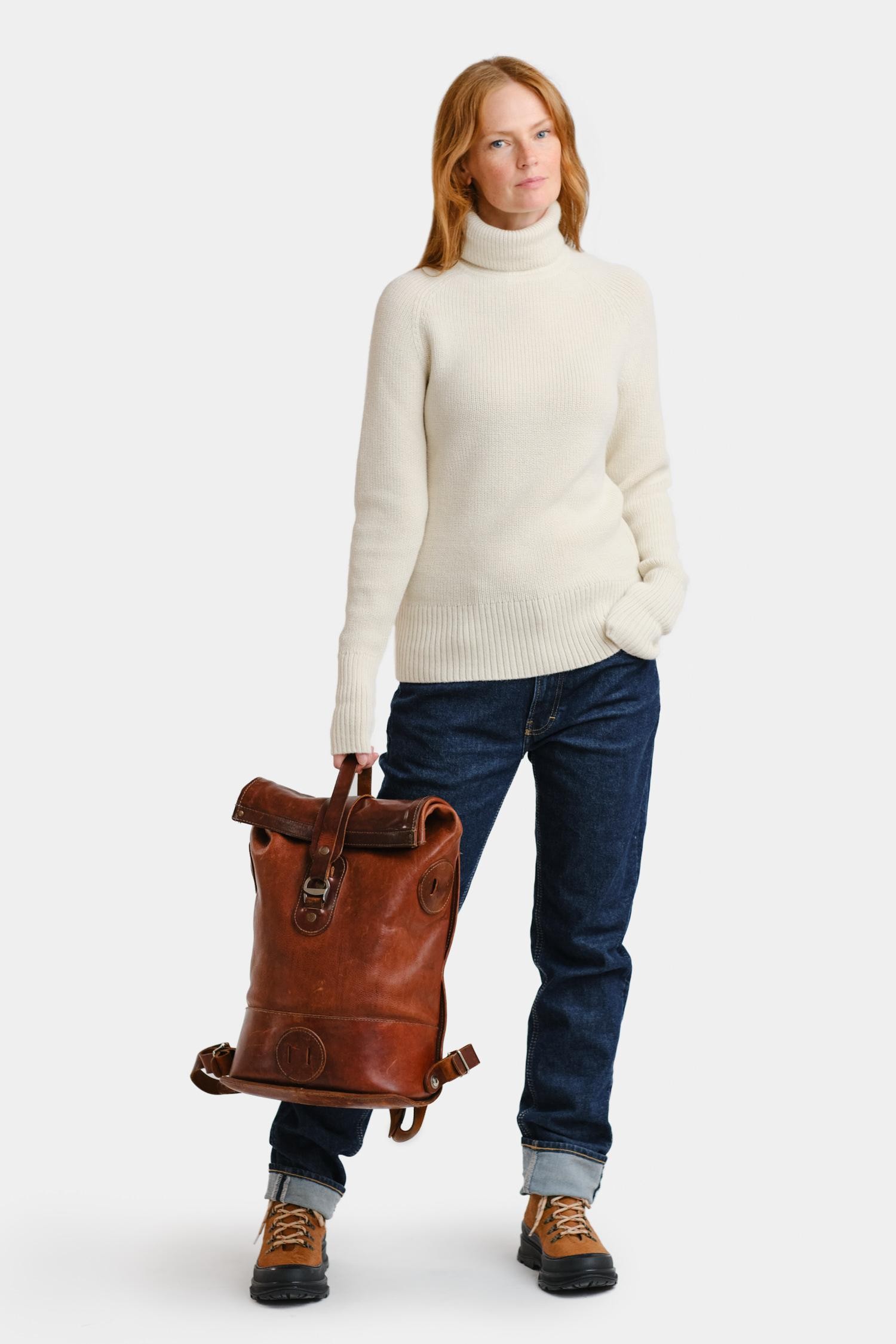 Vesikko-pooloneule, luonnonvalkoinen - Image 4