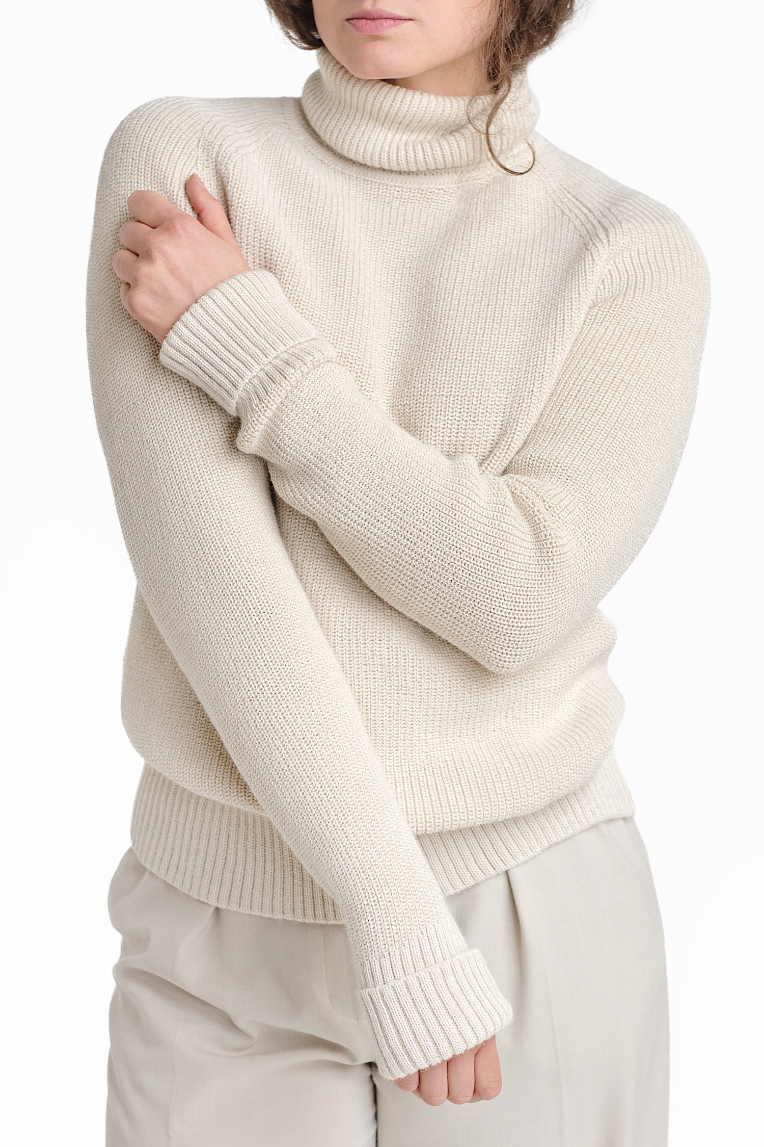 Vesikko-pooloneule, luonnonvalkoinen - Image 5