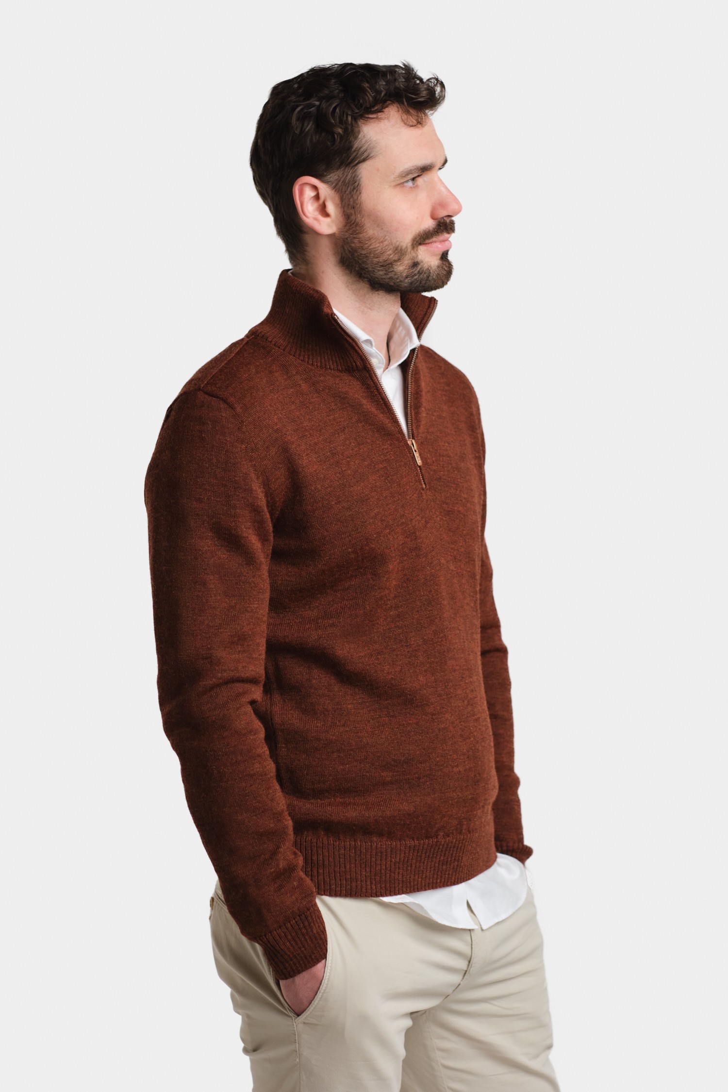 Half Zip -neulepusero, mahonki - Image 4