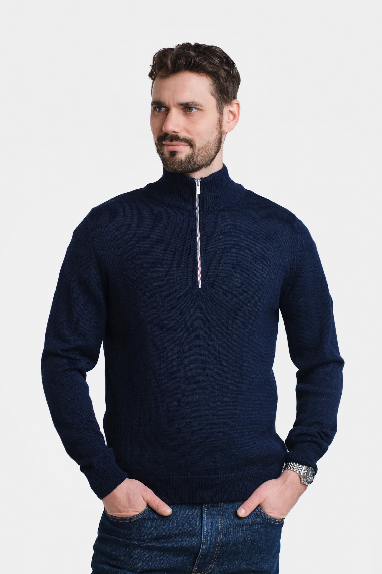 Half Zip-neulepusero, navy - Image 2