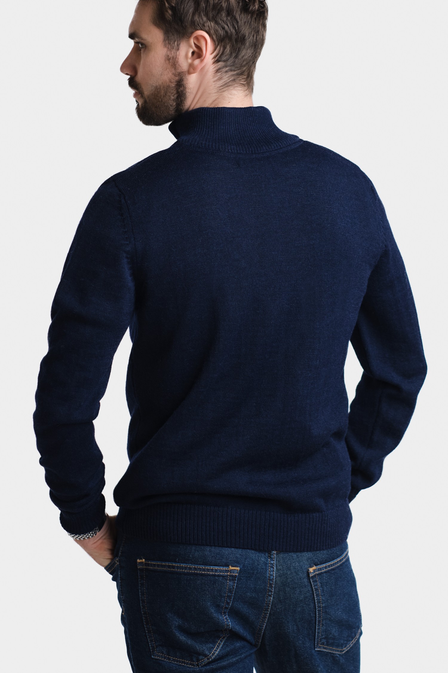 Half Zip-neulepusero, navy - Image 3