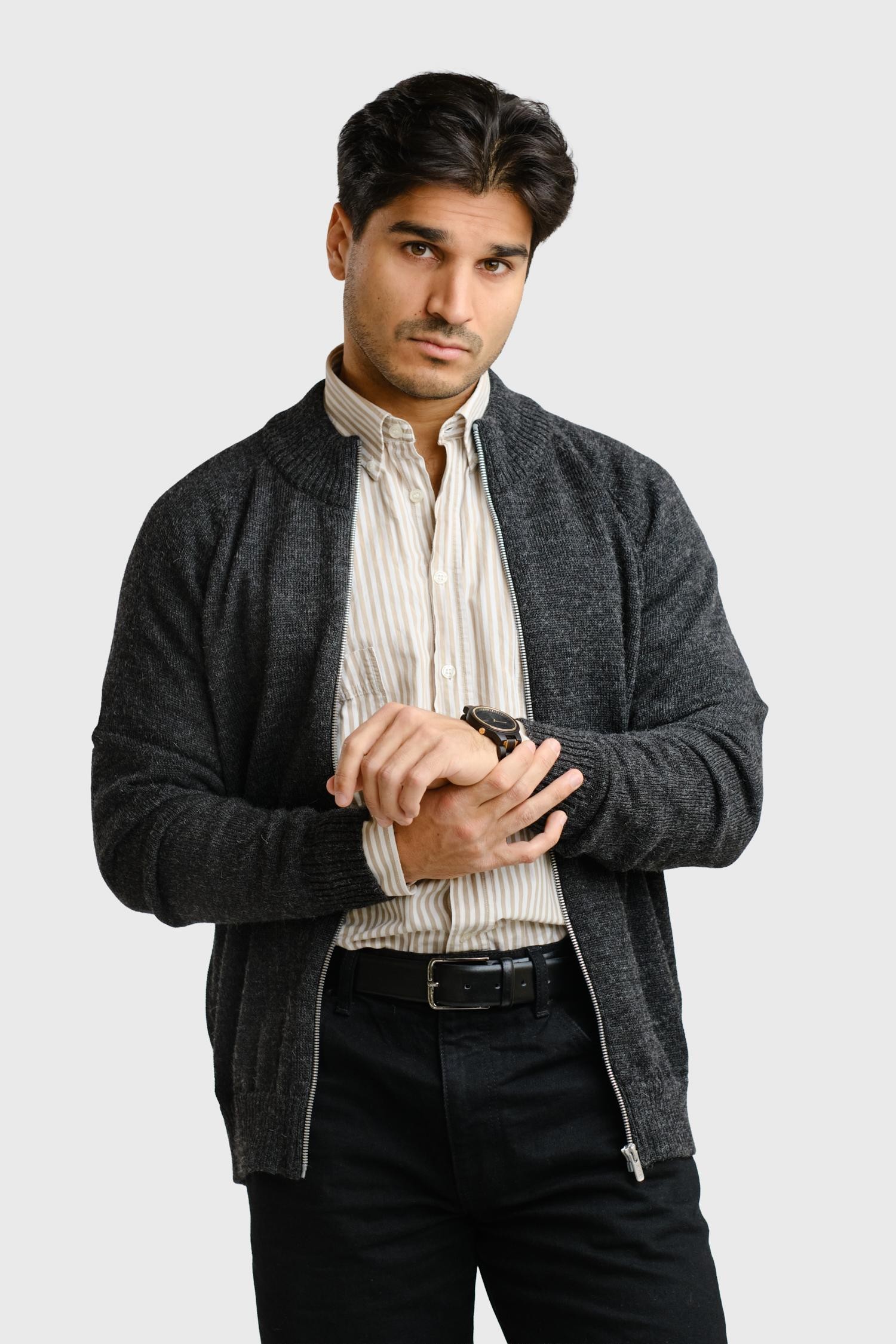 Zipper-neuletakki(2023-2025 malli), hiilenharmaa