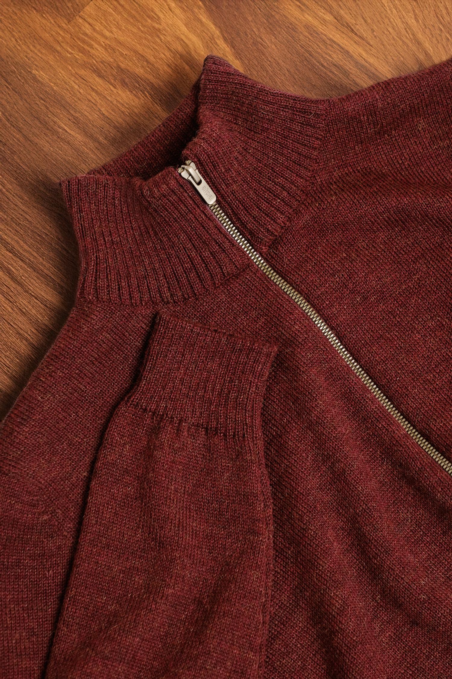 Zipper-neuletakki, bordeaux - Image 7